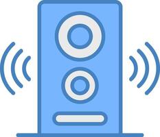 Speaker Line Filled Blue Icon vector