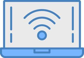 Wifi Line Filled Blue Icon vector