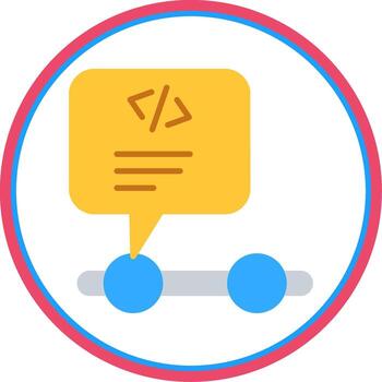 programación plano circulo icono vector