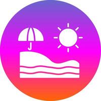 Beach Glyph Gradient Circle Icon Design vector