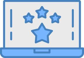 Star Line Filled Blue Icon vector