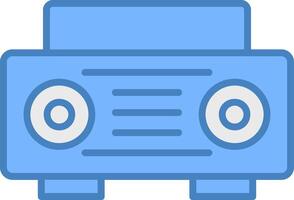 Radio Line Filled Blue Icon vector