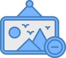 Picture Line Filled Blue Icon vector