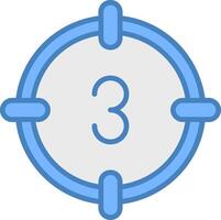Countdown Line Filled Blue Icon vector