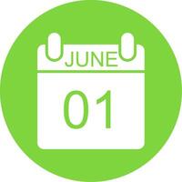 June Multi Color Circle Icon vector