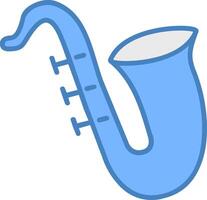 Sax Line Filled Blue Icon vector