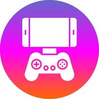 Mobile Game Glyph Gradient Circle Icon Design vector