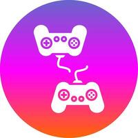 Player Versus Player Glyph Gradient Circle Icon Design vector