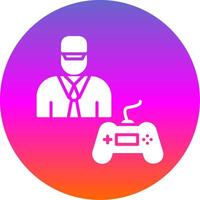 Gamer Glyph Gradient Circle Icon Design vector