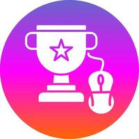 Trophy Glyph Gradient Circle Icon Design vector