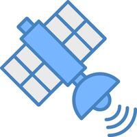 Satellite Line Filled Blue Icon vector