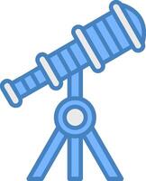 Telescope Line Filled Blue Icon vector