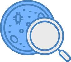 Petri Dish Line Filled Blue Icon vector