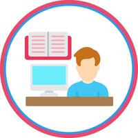 Lecture Flat Circle Icon vector