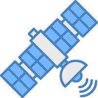 Satellite Line Filled Blue Icon vector