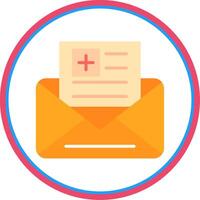 Invitation Letter Flat Circle Icon vector