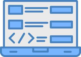 Coding Line Filled Blue Icon vector