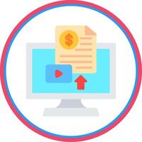 Paid Content Flat Circle Icon vector