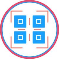 Qr Code Flat Circle Icon vector
