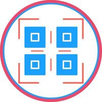 qr código plano circulo icono vector