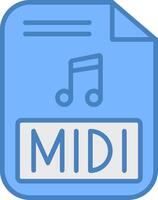 Midi Line Filled Blue Icon vector