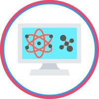 computadora Ciencias plano circulo icono vector