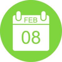 February Multi Color Circle Icon vector