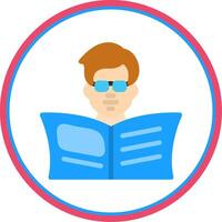 Reading Flat Circle Icon vector