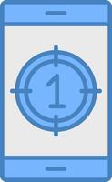 Countdown Line Filled Blue Icon vector