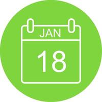 January Multi Color Circle Icon vector