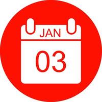 January Multi Color Circle Icon vector