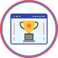 Trophy Flat Circle Icon vector