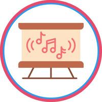 Music Class Flat Circle Icon vector