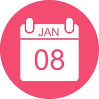 January Multi Color Circle Icon vector