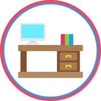 Work Space Flat Circle Icon vector