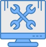 reparar línea lleno azul icono vector