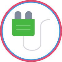 Plug Flat Circle Icon vector