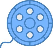 Film Reel Line Filled Blue Icon vector