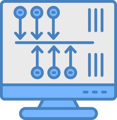 TimeLine Filled Blue Line Filled Blue Icon