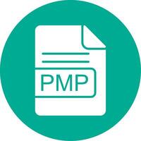 PMP File Format Multi Color Circle Icon vector