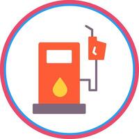 Petrol Station Flat Circle Icon vector