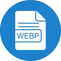 webp archivo formato multi color circulo icono vector