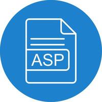 ASP File Format Multi Color Circle Icon vector