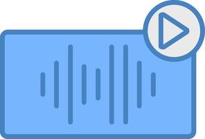 Audio Line Filled Blue Icon vector