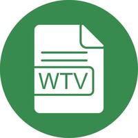 WTV File Format Multi Color Circle Icon vector