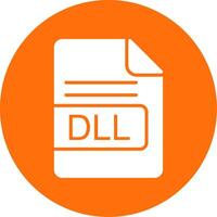 dll archivo formato multi color circulo icono vector