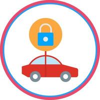Secured Flat Circle Icon vector