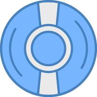 discos compactos línea lleno azul icono vector