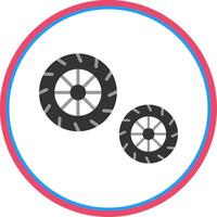 Tires Flat Circle Icon vector
