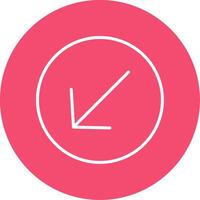 Down Left Arrow Multi Color Circle Icon vector